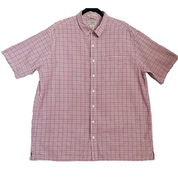 L.L. Bean Other - LL Bean Shirt Mens XLT Extra Large Tall Red Traditional Fit Polo Plaid